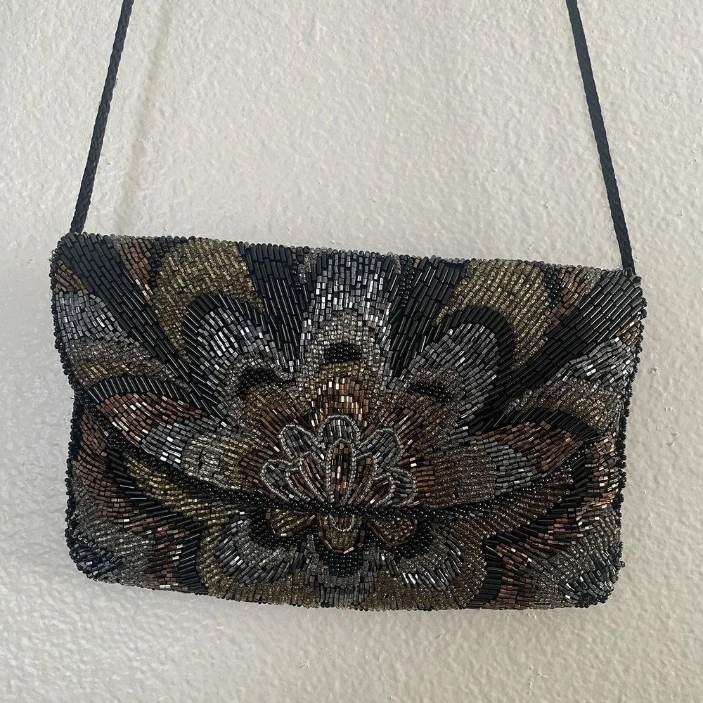 Carla Marchi Beaded‎ Purse  -  Glass-Beaded Evening Bag